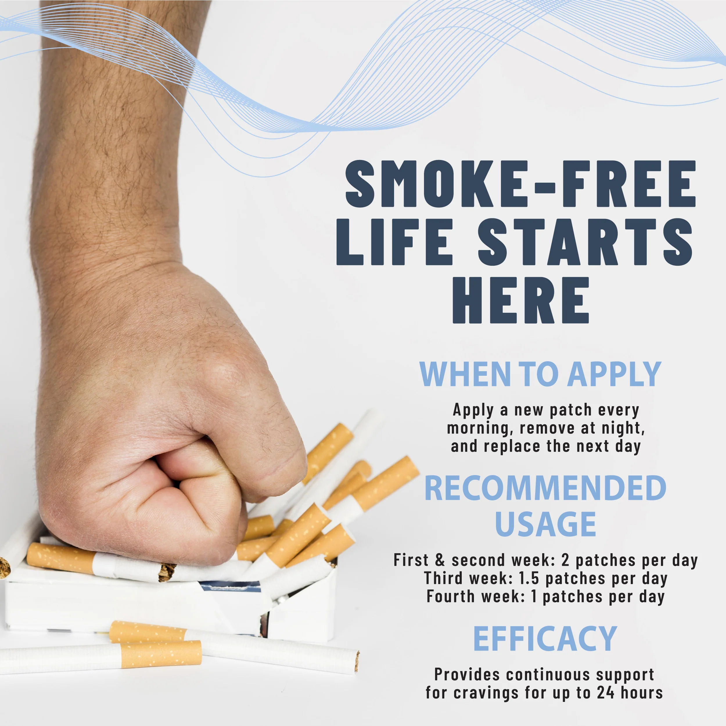 Anti-Smoke Herbal Patches to Help Reduce Cravings, Circle Shape 3mg (Blue), 30 patches - Image 3