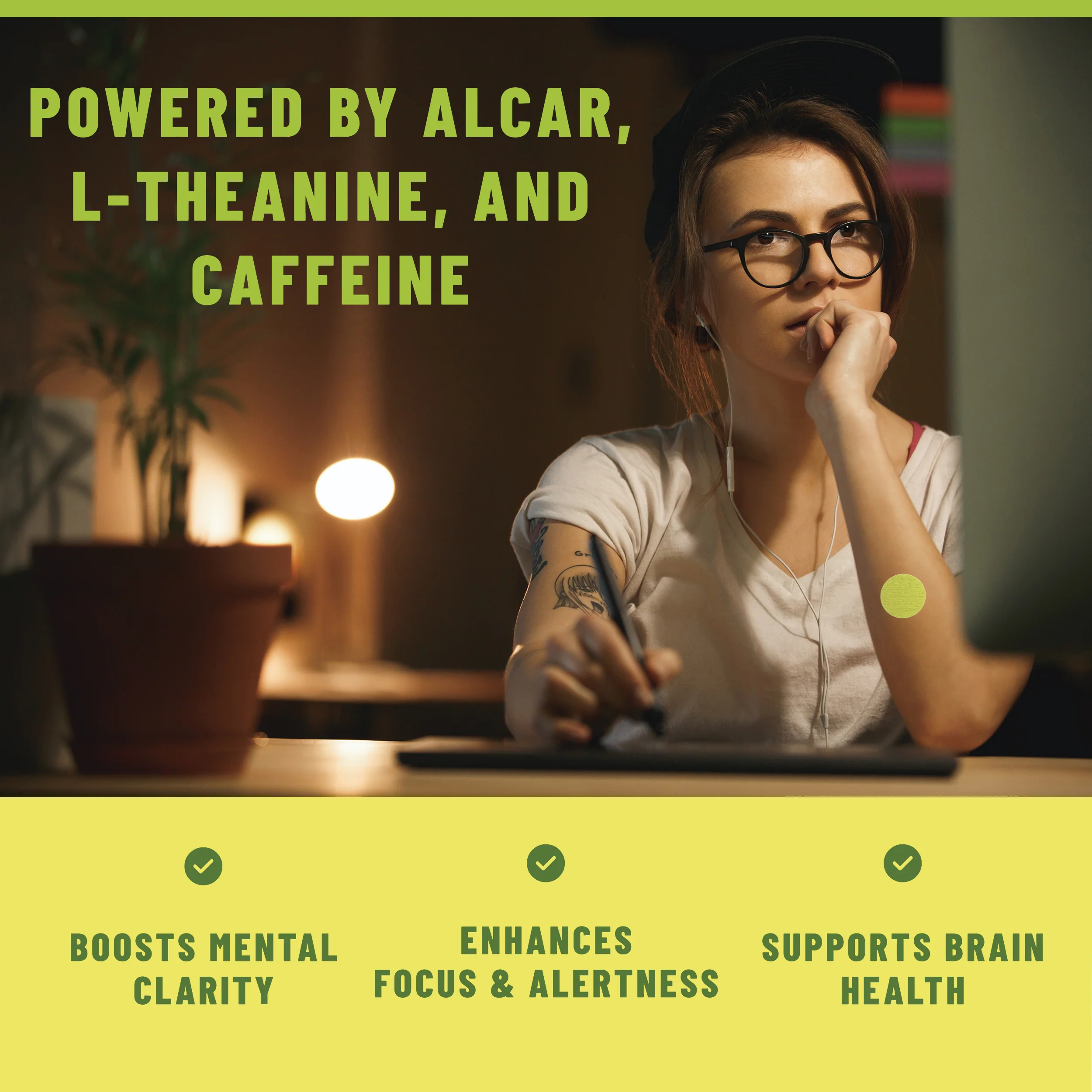 Focus Patches Mental Clarity & Energy with ALCAR, Caffeine, L-Theanine, B-Vitamins, Lion’s Mane, 36 patches - Image 5