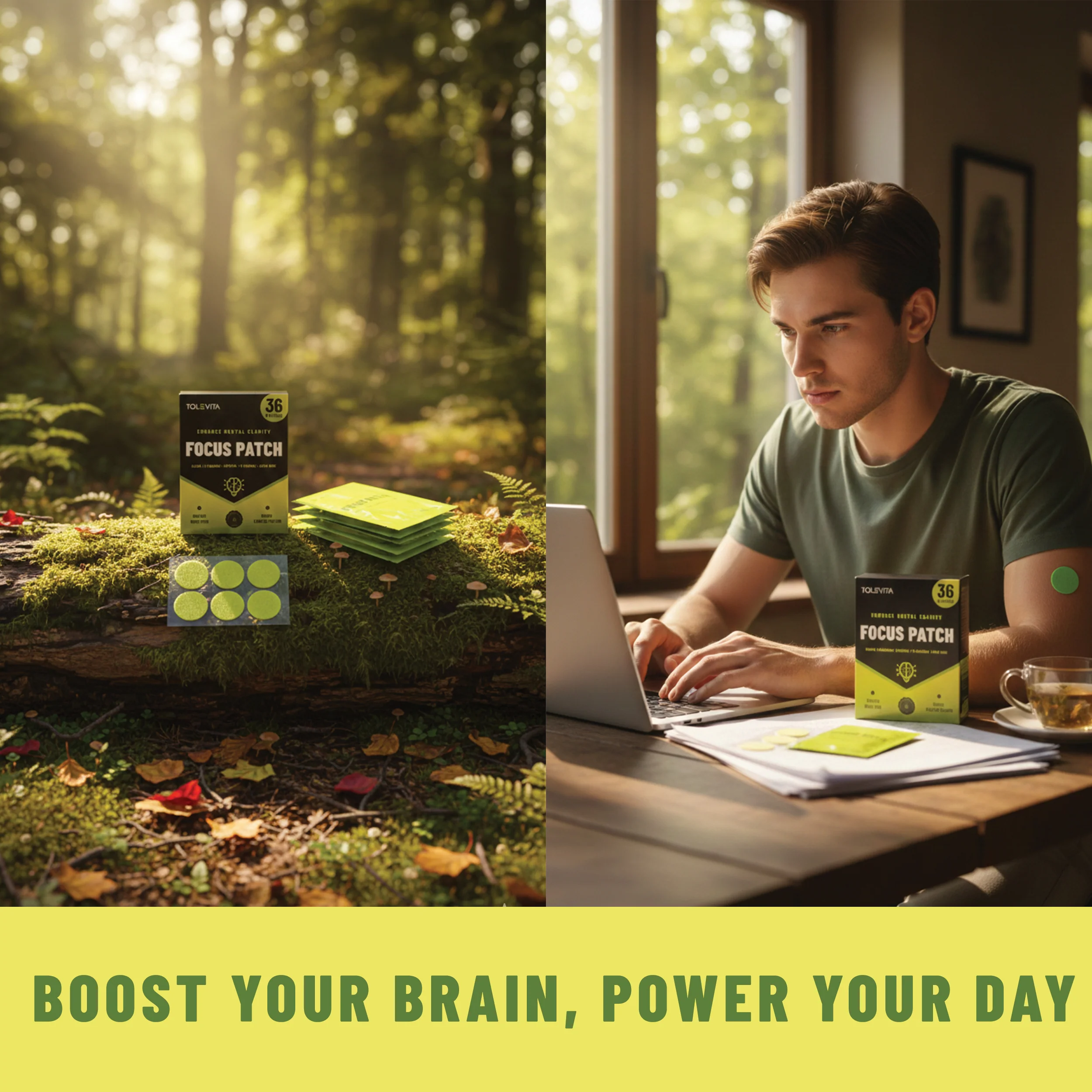 Focus Patches Mental Clarity & Energy with ALCAR, Caffeine, L-Theanine, B-Vitamins, Lion’s Mane, 36 patches - Image 6
